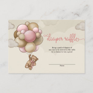 Flickans baby björn brun rosa Ballonger Ballonger Tilläggskort