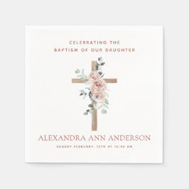 Flickans Baptism Dusty Rosa ros Christian Pappersservett