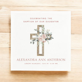 Flickans Baptism Dusty Rosa ros Christian Pappersservett