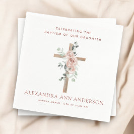 Flickans Baptism Dusty Rosa ros Christian Pappersservett
