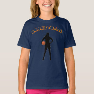 Flickans basket T-Shirt med Namn och nummer