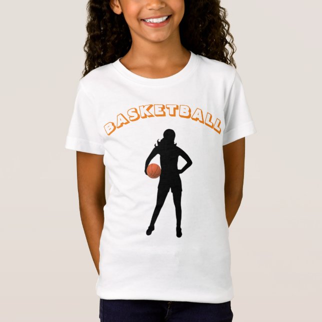 Flickans basket T-Shirt med Namn och nummer (Framsida)