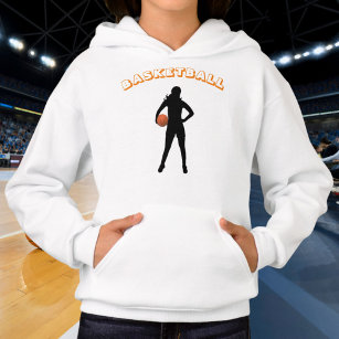 Flickans Basketball Hoodie med Namn och nummer T Shirt