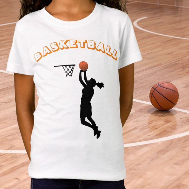 Flickans basketboll Shoot Ringar T Shirt (Girl Basketball Tee)