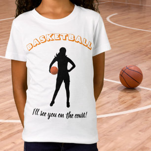 Flickans Basketboll "Vi ses på domstolen" T Shirt