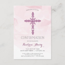 Flickans bekräftelseinbjudan, Kor och vattenfärg Inbjudningar