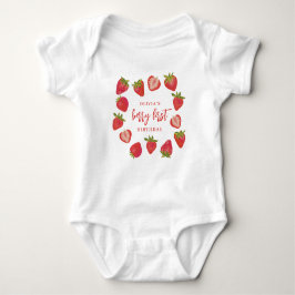 Flickans berry First Summe Strawberry 1:a födelsed T Shirt