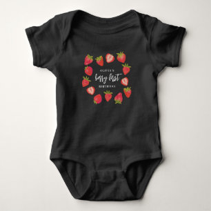 Flickans berry First Summe Strawberry 1:a födelsed T Shirt