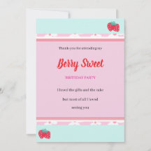 Flickans berry Sweet Party Flat-tackkort