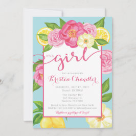 Flickans Blommigt Garden Summer Baby Shower-inbjud Inbjudningar