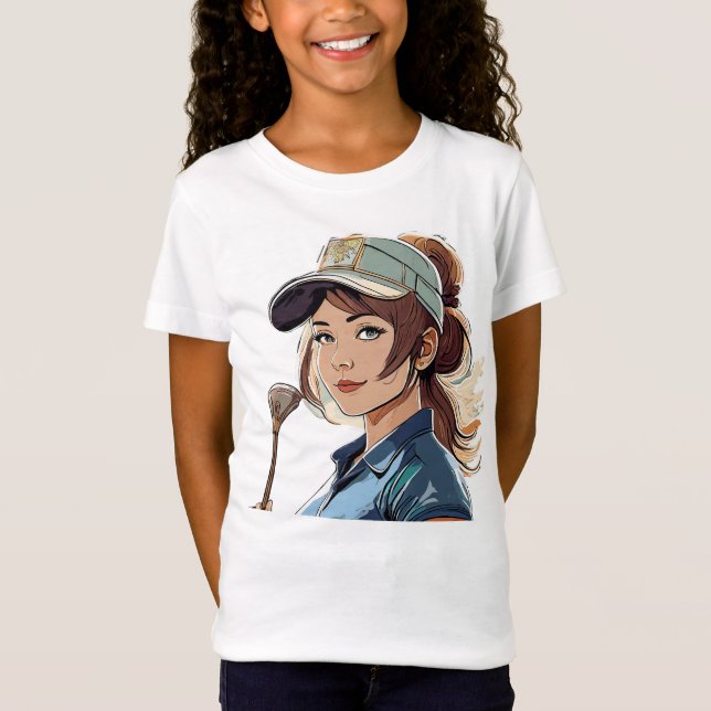 Flickans Bra Jersey Golf T-Shirt (Framsida)