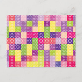 Flickans Byggande Bricks Blocks Birthday Tack Vykort