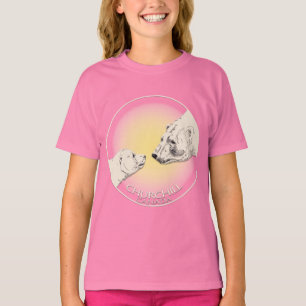 Flickans Churchill Polar Bear Shirt Bear Art T-Shi Tröja