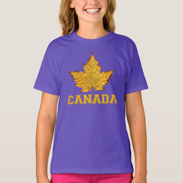Flickans Coola Kanada Sweatshirt Maple Löv Shirts Tröja (Framsida)