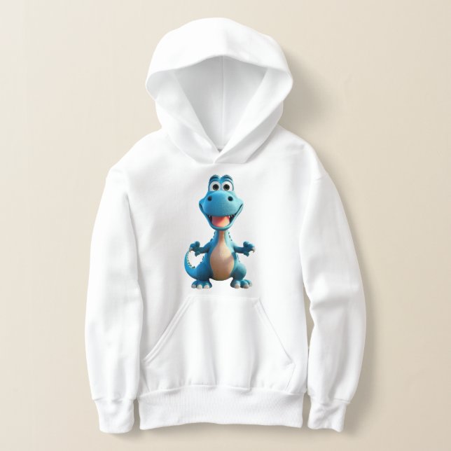 Flickans Cute Dinosaur Hoodie T Shirt (Laydown)