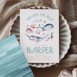 Flickans enderbjudande till havets födelsedag inbjudningar