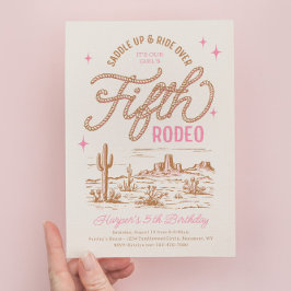 Flickans femte rodeo-inbjudan på födelsedagen inbjudningar
