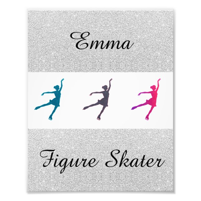 Flickans Figur Skater-Personlig Fototryck (Framsidan)