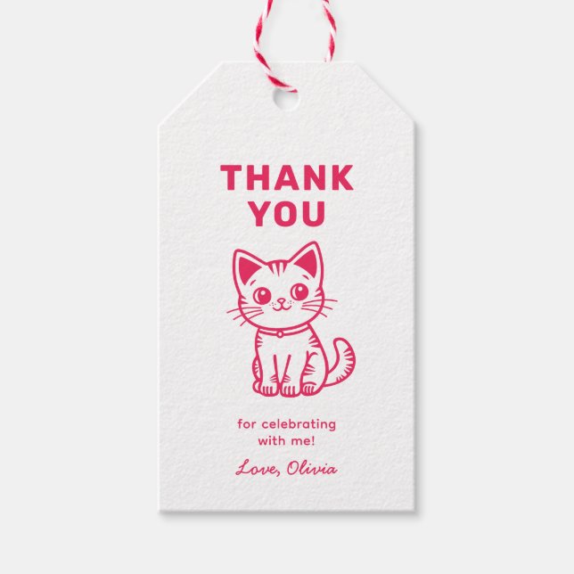 Flickans födelsedag med anpassningsbar färg söt ka presentetikett (Framsidan)