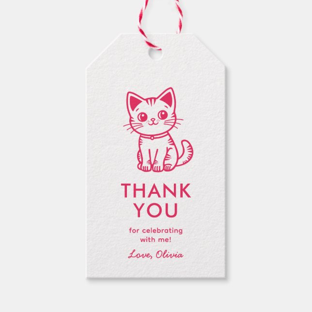 Flickans födelsedag med anpassningsbar färg söt ka presentetikett (Framsidan)