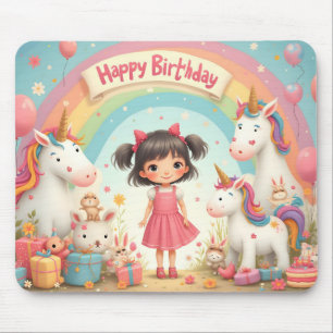 Flickans födelsedag med Unicorns & Rainbow Musmatta