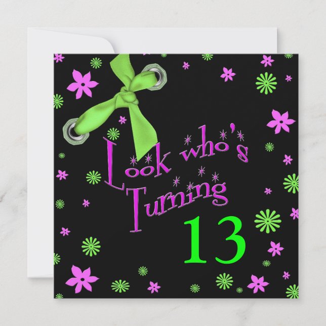 Flickans födelsedagsinbjudan, INSERT AGE, Bow Inbjudningar (Framsida)