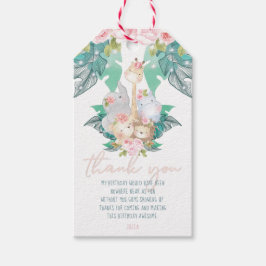 Flickans födelsedagsjungle Animals Tack Presentetikett