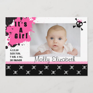 Flickans födelsemeddelande i Punk Sten Meddelande