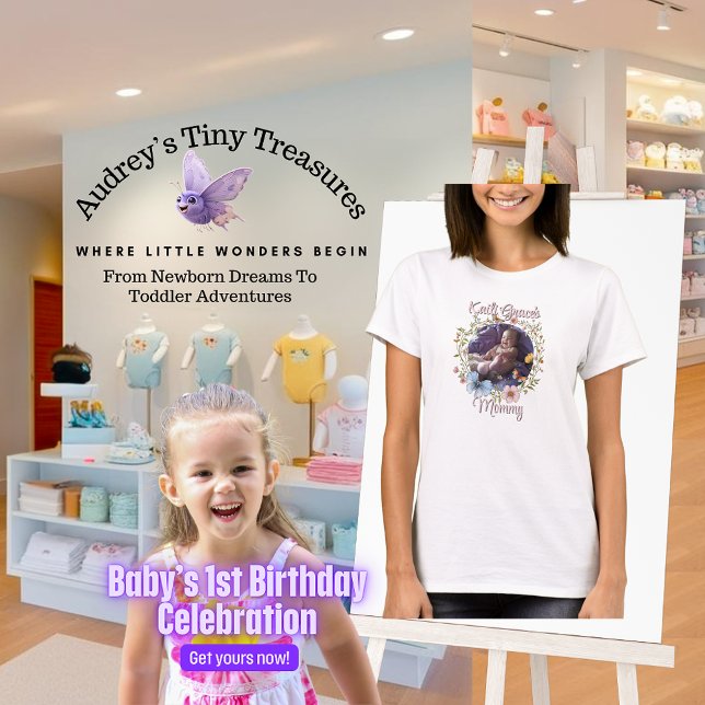 Flickans första födelsedag Vår Butterfly T Shirt (Skapare uppladdad)