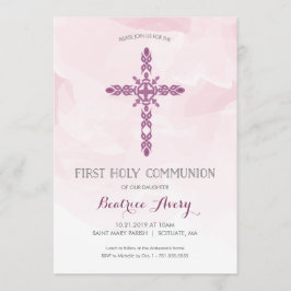 Flickans första Heliga-inbjudan, vattenfärg Inbjudningar