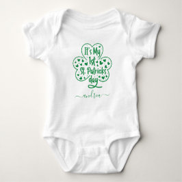Flickans första St. Patricks Day Cute Klöver & Nam T Shirt