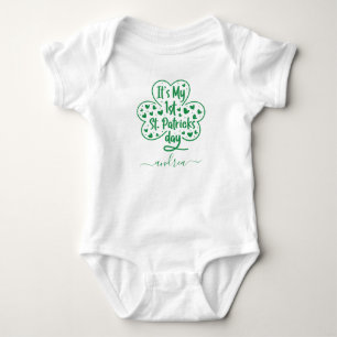 Flickans första St. Patricks Day Cute Klöver & Nam T Shirt