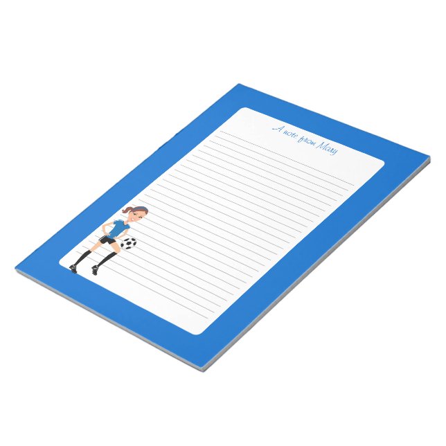 Flickans fotbollsspelare Personlig Anteckningsblock (Vinklad)
