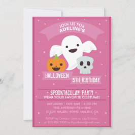 Flickans Halloween Födelsedagsfest inbjudan