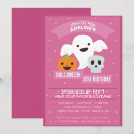 Flickans Halloween Födelsedagsfest inbjudan