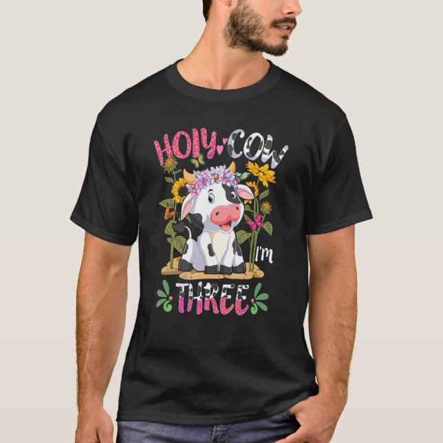 Flickans Heliga Cow Jag är tre år gammal tredje fö T Shirt (Framsida)