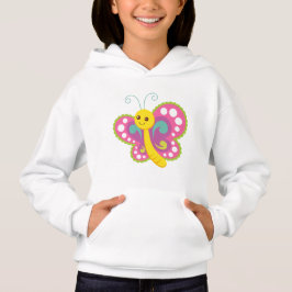 Flickans Hooded Pullover - Butterfly T Shirt