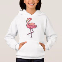 Flickans Hooded Pullover - Flamingo
