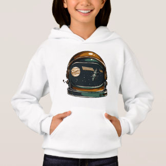 Flickans Huva Pullover - Rymd hjälm T Shirt