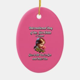 Flickans internationell-dag. Ha Roligt Julgransprydnad Keramik