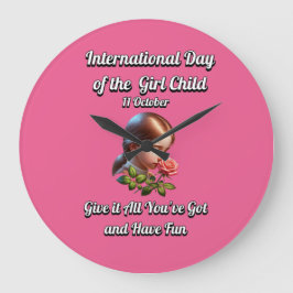 Flickans internationell-dag. Ha Roligt Stor Klocka