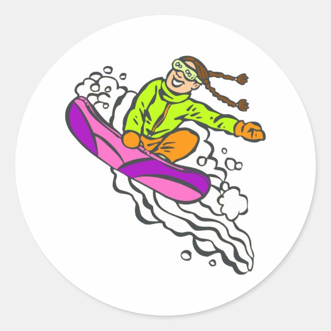 Flickans Jumper Runt Klistermärke (Framsida)