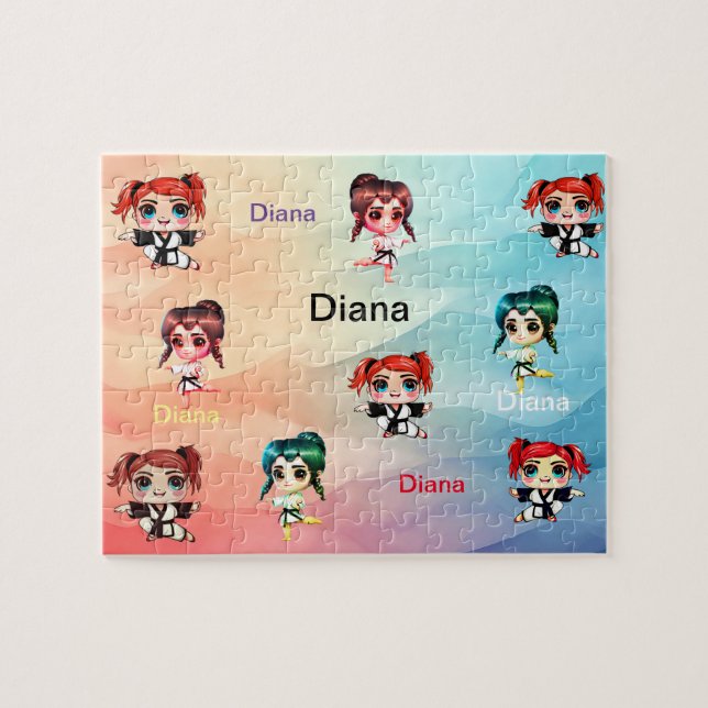 Flickans Karat och Kung fu Pussel (Horisontell)