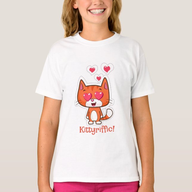 Flickans Kitten Cotton T-Shirt | BARN (Framsida)