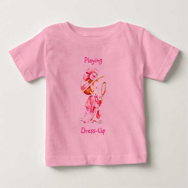 Flickans klänning på sidan t shirt (Framsida)