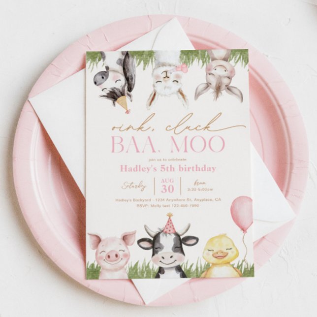 Flickans lantgård Födelsedagsfest inbjudan (Skapare uppladdad)