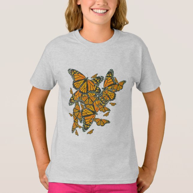 Flickans Monarch Butterfly Shirt - Har Milkweed? Tee Shirt (Framsida)