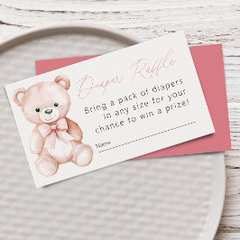 Flickans Nalle Baby Shower Diaper Raffle Tilläggskort