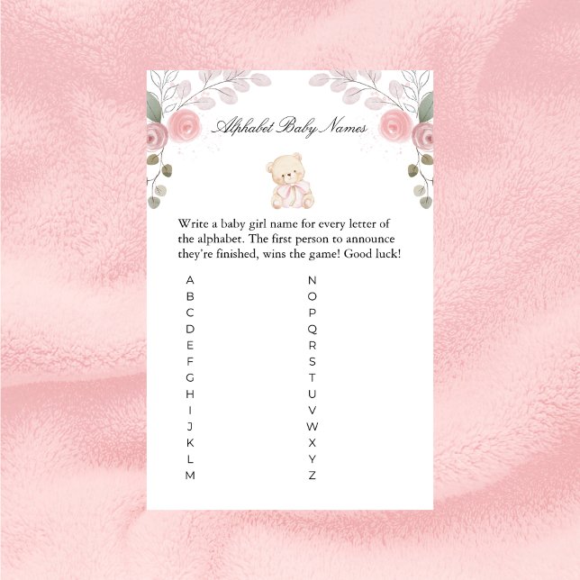 Flickans Nalle Barn namn Baby Shower Game (Skapare uppladdad)