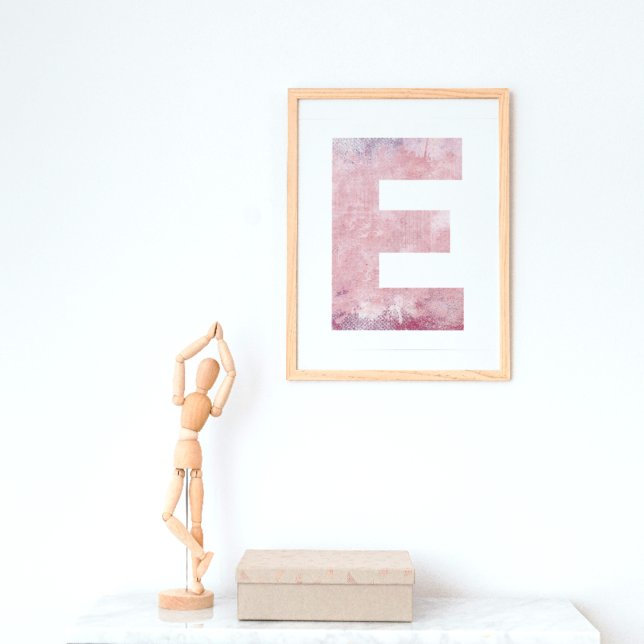 Flickans Namn Brev E Rosa Watercolor Poster (Skapare uppladdad)